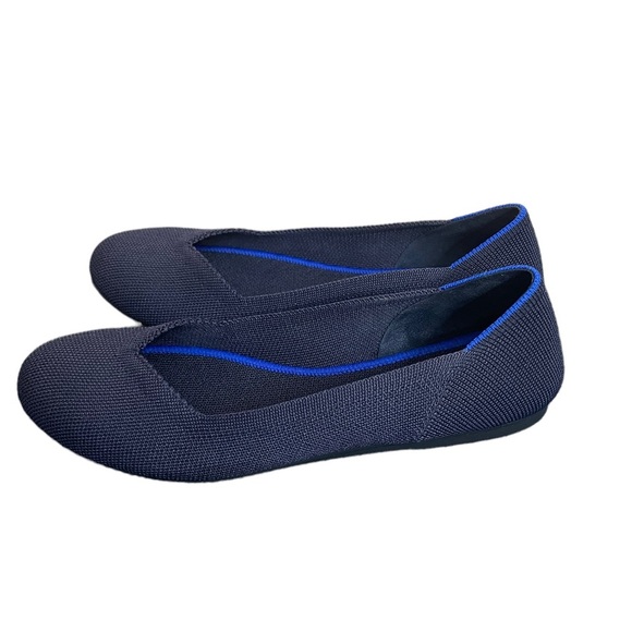 ROTHYS navy blue round toe women flats size W7 1/2 - Picture 2 of 10